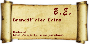 Brendörfer Erina névjegykártya